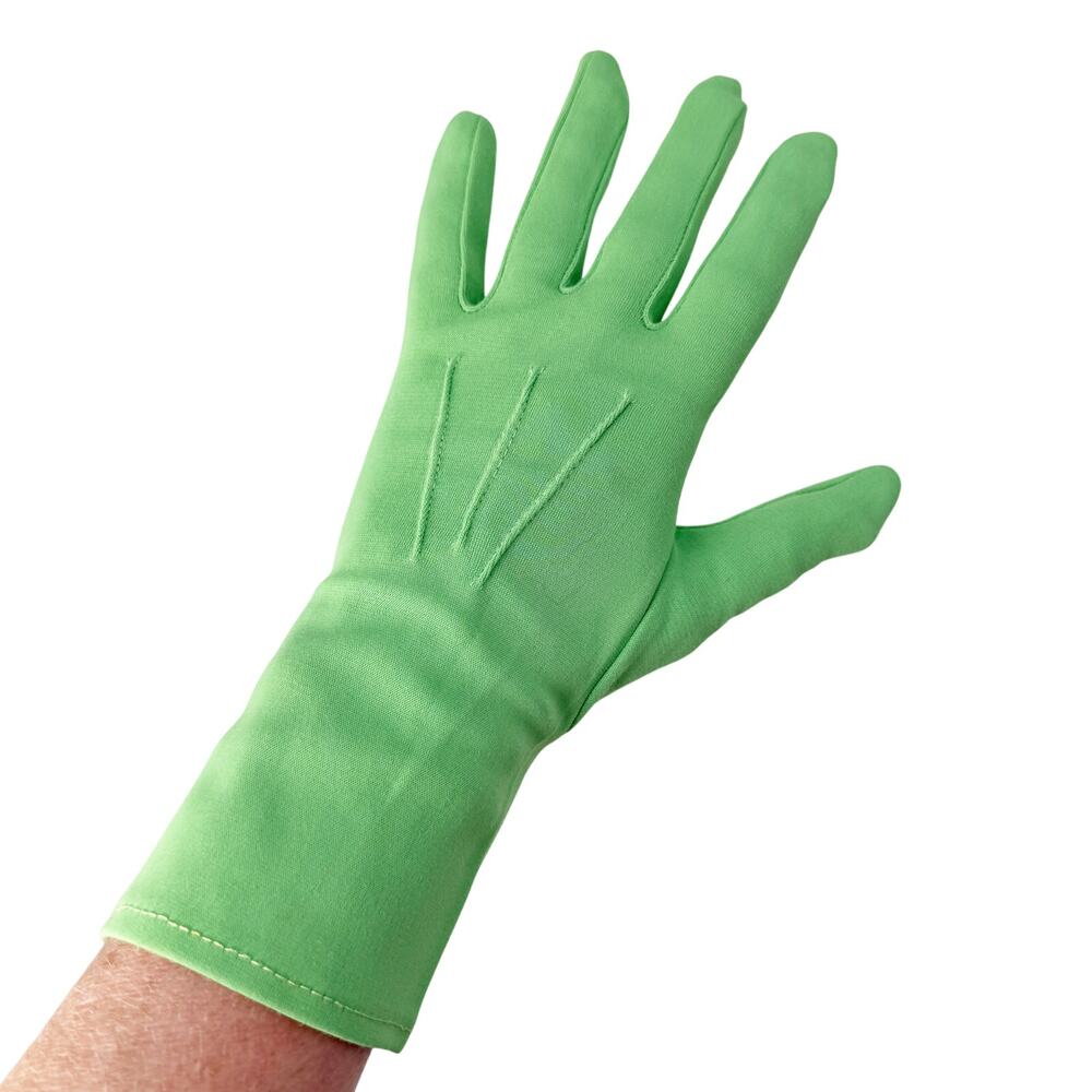 vintage Lee Begman bright green Fashion Dress Gloves women's 7 small medium USA